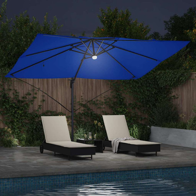 Parasol plażowy 351 x 250 x 253 cm Poliester i aluminium