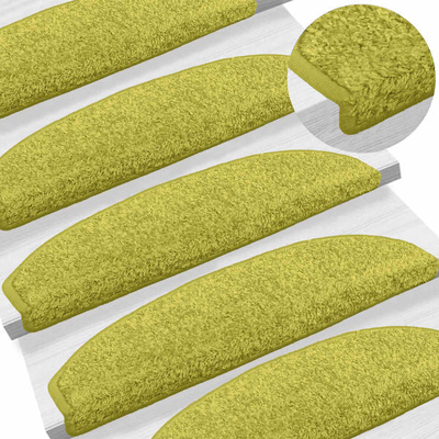 Samoprzylepne maty na schody 15 pcs zielony 80 x 24,5 x 3,5 cm