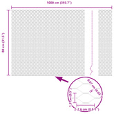 Ogrodzenie heksagonalne 0,8 x 10 m PVC zielony