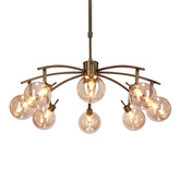 Lentini lampa wisząca patynowy 8x40w g9 klosz bursztynowy