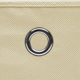 Pudła z pokrywami, 4 szt., kremowe, 32x32x32 cm, tkanina