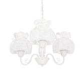 Lampa wisząca z abażurami Rossini biała potrójna do salonu E27