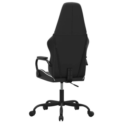 vidaXL Masujący fotel gamingowy, biało-czarny, sztuczna skóra model standard