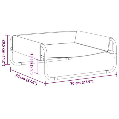 vidaXL Legowisko dla psa, antracytowe, tkanina Oxford i stal