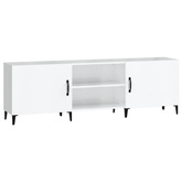vidaXL Szafka pod TV, wysoki połysk, biała, 150x30x50 cm