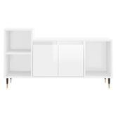 vidaXL Szafka pod TV, wysoki połysk, biała, 100x35x55 cm