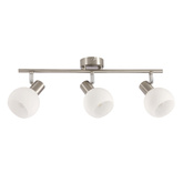 NOVO lampa sufitowa listwa satyna nikiel 3x40W E14 klosz biały