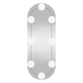 vidaXL Lustro ścienne z LED, 15x40 cm, szklane, owalne