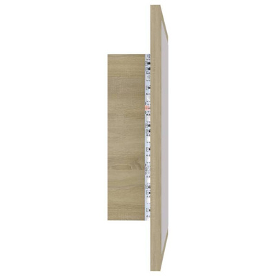 vidaXL Lustro łazienkowe LED, kolor dąb sonoma, 40x8,5x37 cm, akryl