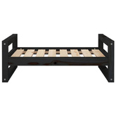 vidaXL Legowisko dla psa, czarne, 75,5x55,5x28 cm, lite drewno sosnowe