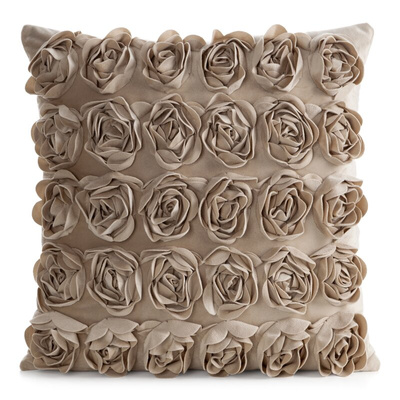 Poszewka Roses ciemnobeżowa 45x45