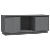 vidaXL Szafka pod TV, szara, 110,5x35x44 cm, lite drewno sosnowe