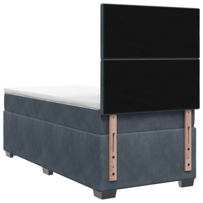 Łóżko Box Spring z materacem i LED ciemnoszary 90 x 190 cm