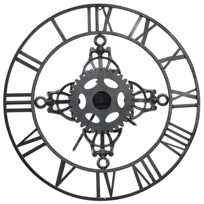vidaXL Zegar ścienny, srebrny, 78 cm, metal