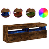 Szafki pod TV z LED, 2 szt., przydymiony dąb, 60x35x40 cm