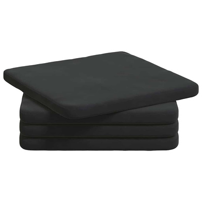 Poduszki na siedziska 4 pcs Czarny 40 x 40 x 3 cm Aksamit