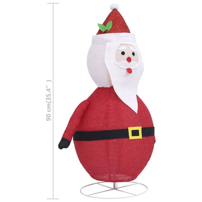 vidaXL Dekoracja świąteczna, Mikołaj z LED, luksusowa tkanina, 90 cm