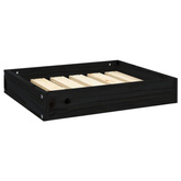 vidaXL Legowisko dla psa, czarne, 51,5x44x9 cm, lite drewno sosnowe