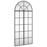 vidaXL Lustro ścienne, czarne, 60x130 cm, zakończone łukiem, żelazo