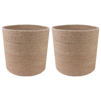 Zestaw doniczek 2 pcs naturalny ? 21 x 21 cm 100% Juta Tossa