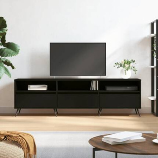 vidaXL Szafka pod TV, czarna, 150x30x44,5 cm, materiał drewnopochodny wariant 4