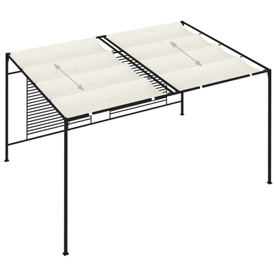 Altana ogrodowa ze zwijanym dachem, 3x4x2,3m, kremowa, 180 g/m?