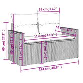 9-cz. zestaw wypoczynkowy do ogrodu z poduszkami, szary, polirattan