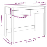 vidaXL Biurko z szufladami, 100x50x78 cm, lite drewno sosnowe