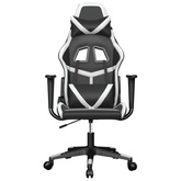 vidaXL Fotel gamingowy, czarno-biały, sztuczna skóra model standard