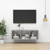 vidaXL Wisząca szafka pod TV, szarość betonu, 37x37x107 cm