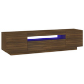 vidaXL Szafka pod TV z oświetleniem LED, brązowy dąb, 160x35x40 cm