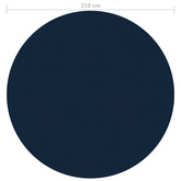 Pływająca folia solarna z PE na basen, 210 cm, czarno-niebieska