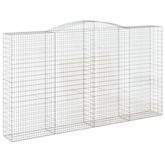 Kosze gabionowe, 3 szt, 400x50x220/240 cm, galwanizowane żelazo