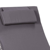 vidaXL Leżak z poduszką, polirattanowy, szary