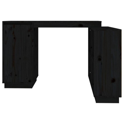 vidaXL Biurko, czarne, 110x50x75 cm, lite drewno sosnowe