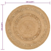 vidaXL Ręcznie pleciony dywan z juty, 150 cm, okrągły model standard