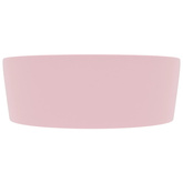 Umywalka z przelewem, matowy róż, 36x13 cm, ceramiczna