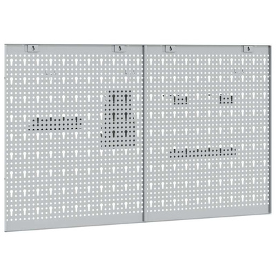 Panel Narzędziowy 2 szt. Szary 100 x 1 x 60 cm Stal