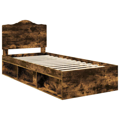 Ramka łóżka Dąb wędzony 90 x 190 cm Lite drewno sosnowe