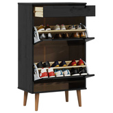 Szafka na buty MOLDE 59,5 x 35 x 103 cm Lite drewno sosnowe
