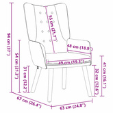 fotel Ciemnoszary 63 x 67 x 94 cm Aksamit