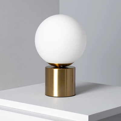 Lampa Stołowa Złota Kula Mleczna Abruzzo Gibis 1xE27