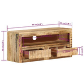 vidaXL Szafka pod TV, 88x30x40 cm, lite drewno mango