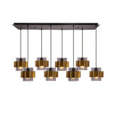 Lampa wisząca z abażurami Spiega mosiężna 8xE27 klosze dymione do salonu