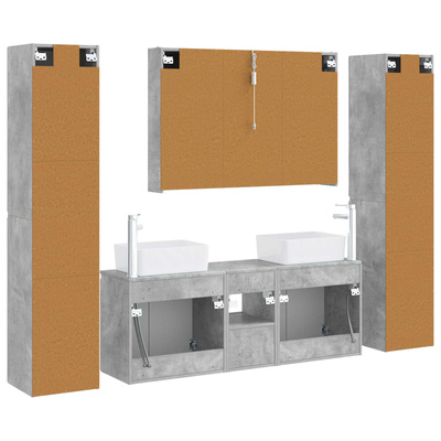 Zestaw mebli łazienkowych 6 szt. Betonowy szary