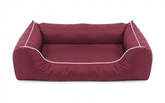 Legowisko dla psa Sofa Valencia Standard w kolorze bordowym z białym wykończeniem Rozmiar: S - 65 x 50 cm