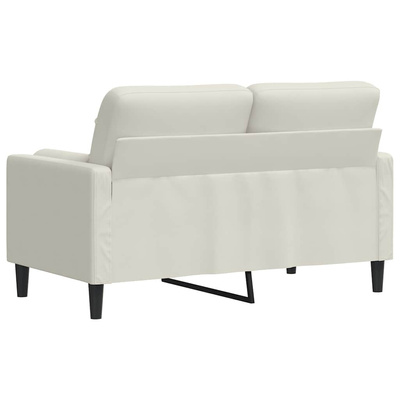 2-osobowa sofa z poduszkami, kremowa, 120 cm, aksamit