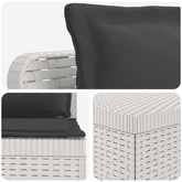 5-osobowa sofa ogrodowa z poduszkami w stylu rattanowym PP