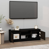 vidaXL Szafka pod TV, z drzwiczkami, czarna, 102x30x36 cm