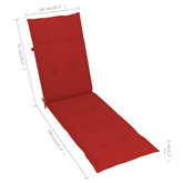 vidaXL Leżak tarasowy z podnóżkiem i poduszką, lite drewno akacjowe